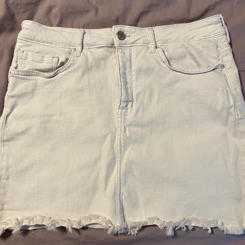 White Jean Skirt